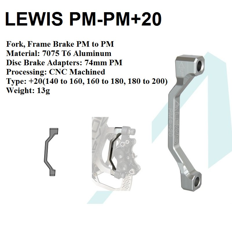 Lewis Bremsadapter +20mm Silver